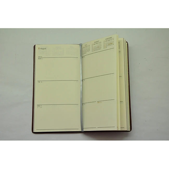 Fashion pocket size 2025 customized agenda fountain pen friendly diary GRS pu leather agenda FSC-Certified paper agenda