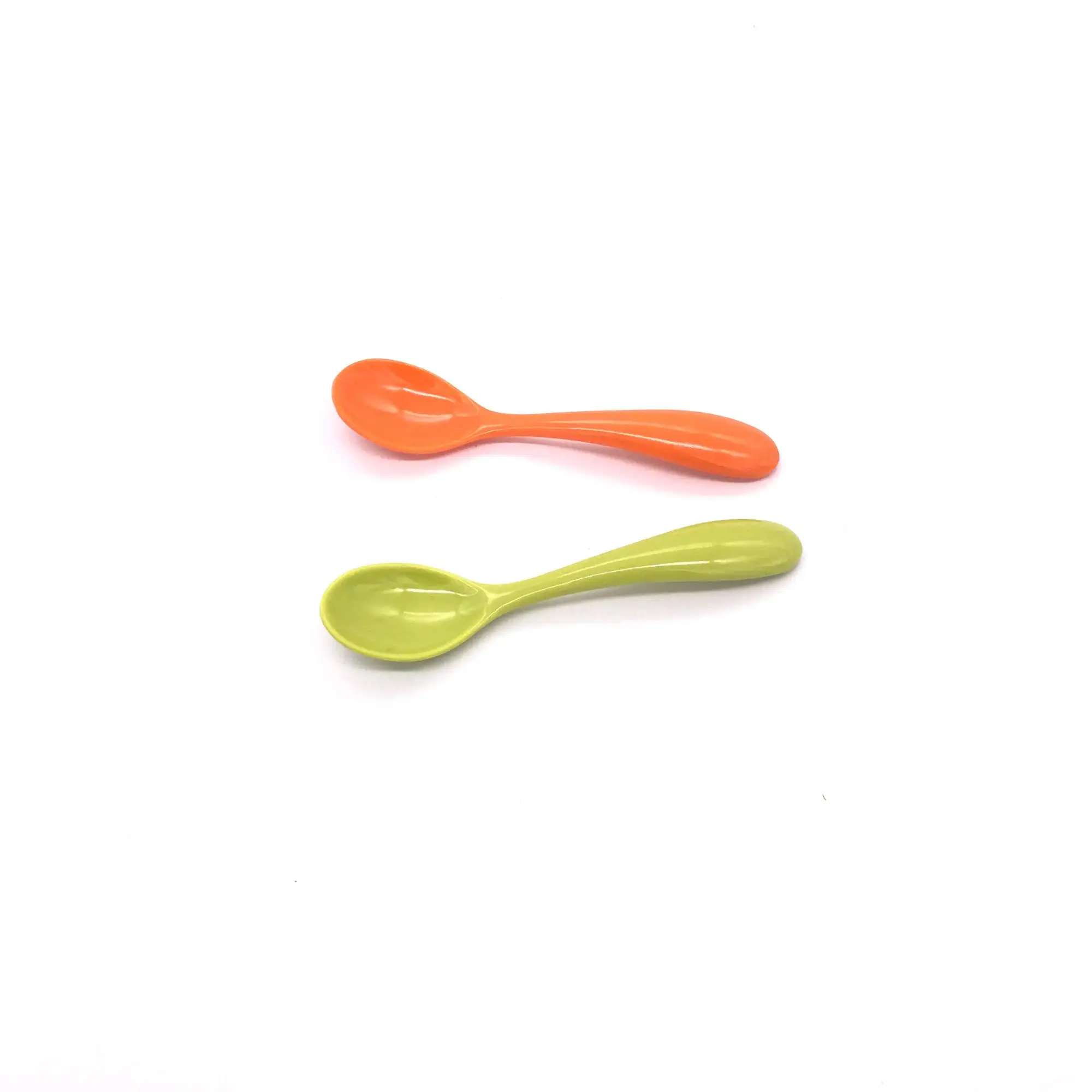 Custom design printed logo Colorful melamine baby plastic spoon