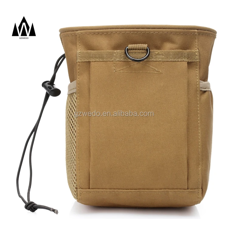 Tactical Molle Drawstring Magazine Dump Pouch, Adjustable Belt Utility Fanny Hip Holster Bag Outdoor Ammo Pouch