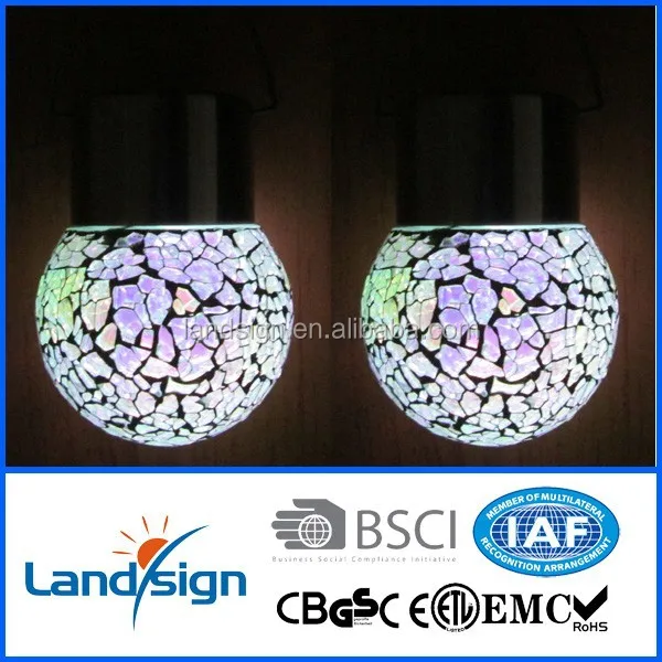 New glass mosaic lamp XLTD-210 decorative hanging solar led lights type mini solar garden light