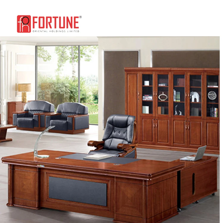 Executive l shaped desk boss veneer office furniture(FOH-B7F211)