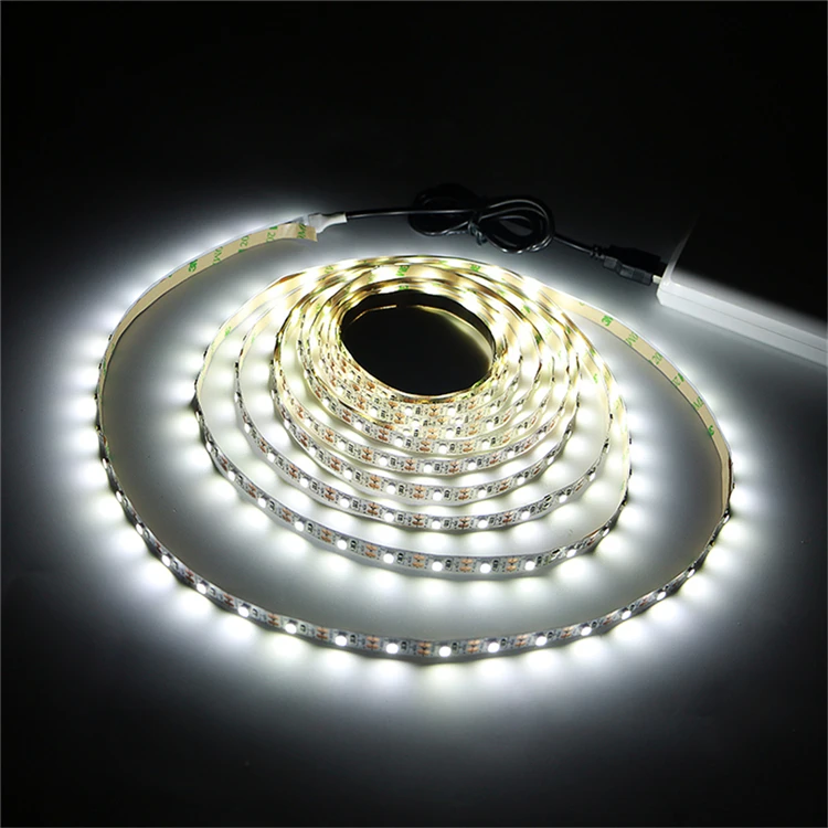 3528 5V USB white light 60led/m strip with self adhesive backing tape usb powered led TV PC backlight strip light with usb cable