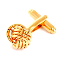 Factory Cufflinks Gold Metal Mens Knot Cufflinks