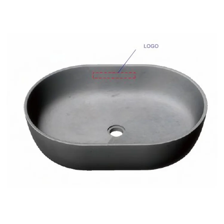 Raw Gray Concrete Hand Washing Sink for Bathroom