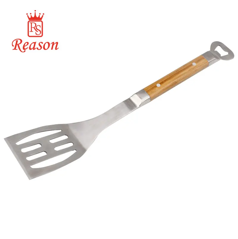 Outdoor BBQ Grill Tools With Bamboo Handle In Portable Wooden Case