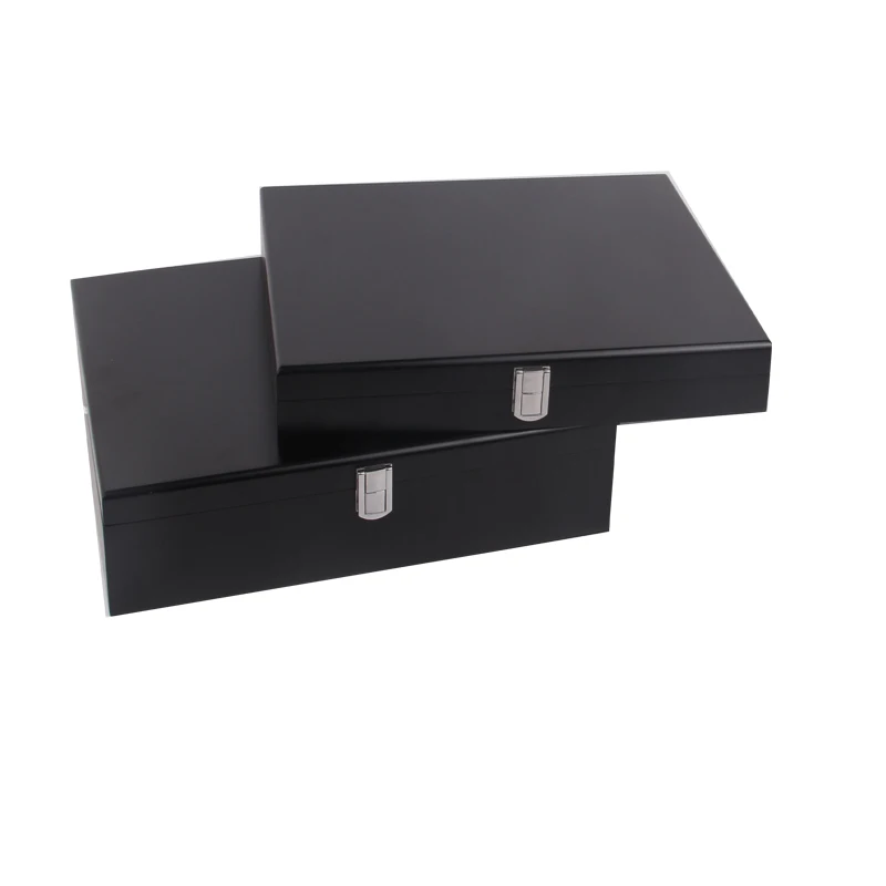 
Harwoo brand fancy glossy lacquer wood 2 layers tea bag storage box business use gift box for wholesale 