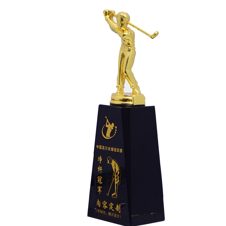 Wholesale Custom Metal Golf Trophy Gold Golf Award Statue