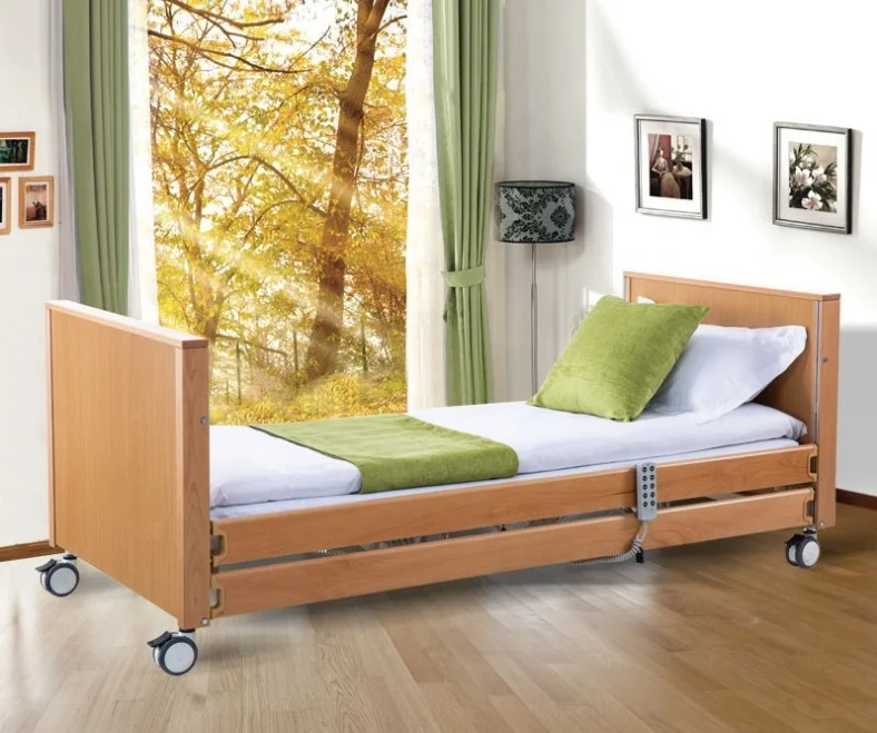 hospital solid wood  furniture nursing homecare electric  bed