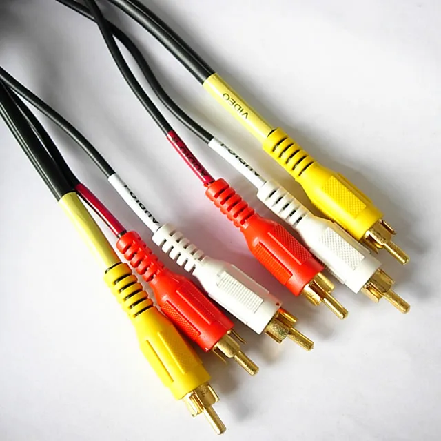 Composite RCA Cable 3 RCA Audio Video A/V RCA Cord Yellow White Red HDTV VCR LOT