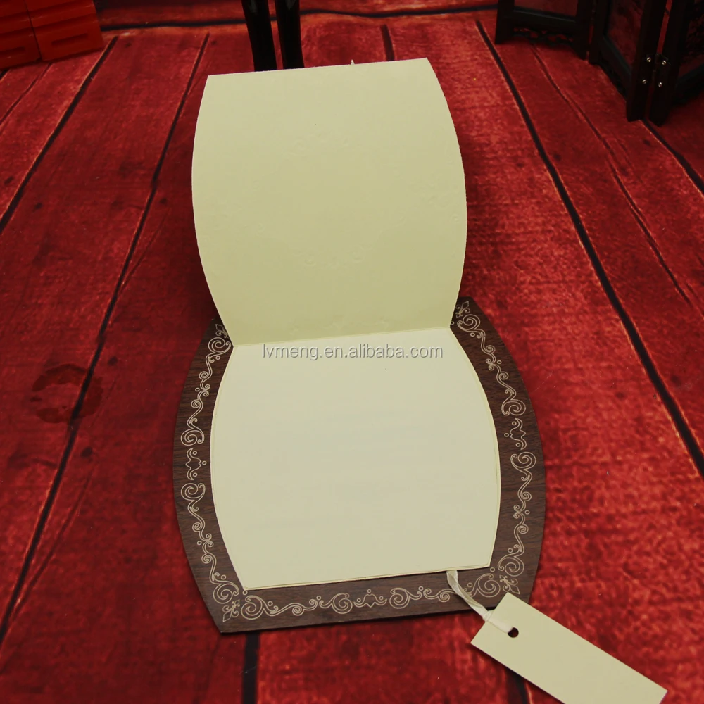 
Arabic/Muslim free customized printing Laser cut butterfly shaped wooden wedding invitation card Wholesale 