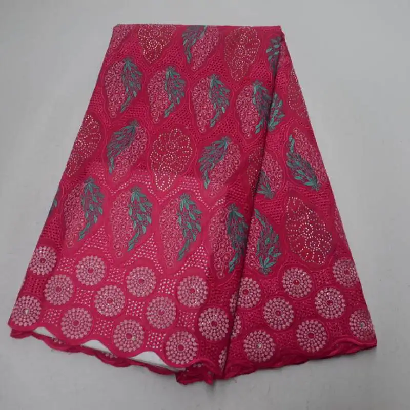 AG7192  stones cotton african lace fabric UK big swiss lace fabric 5 yards for party wedding