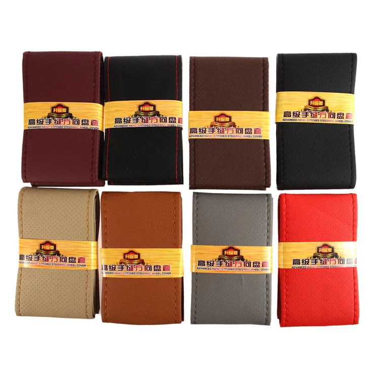 PU Material Customized New Style Custom-Made Stitched Anti-slip Steering Wheel Cover