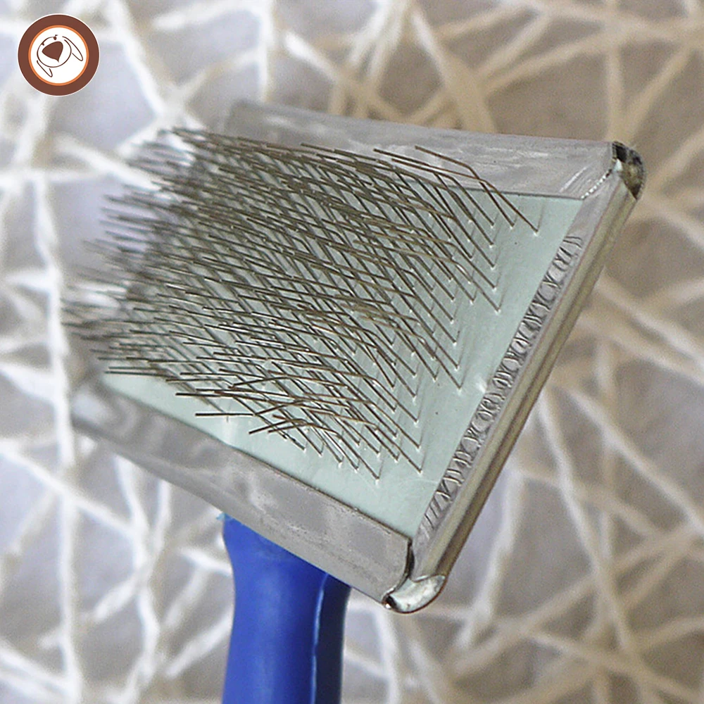 Simple Plastic Handle Pet Dog Cat Poodle Animal Puppy Long Hair Fur Shedding Grooming Soft Slicker Brush Comb