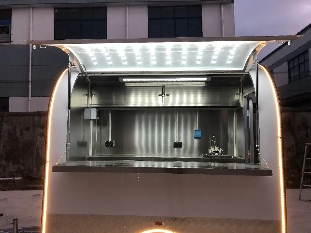 new kiosk double sale window Food trailer For Sale Arc-shaped roof lightweight and convenient mobile food truck for making fried