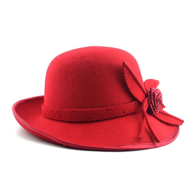 Китайский поставщик, модная индивидуализированная шерстяная фетровая зимняя женская фетровая шляпа