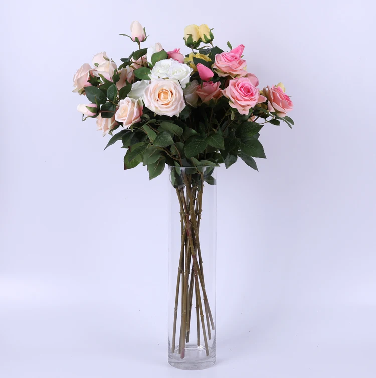 Customization 5 heads of 4 colors Dutch roses Artificial Flower Rose spray Decorated living room