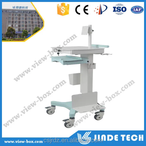 High quality Medical workstation trolley for Laptop, computer cart, hospital and medical mobile desktop laptop cart supplier