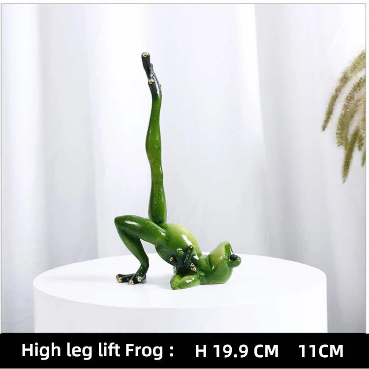 custom resin Frog figurine cheap price home decor youga shape animal statue home decor Art cabinetry ornament