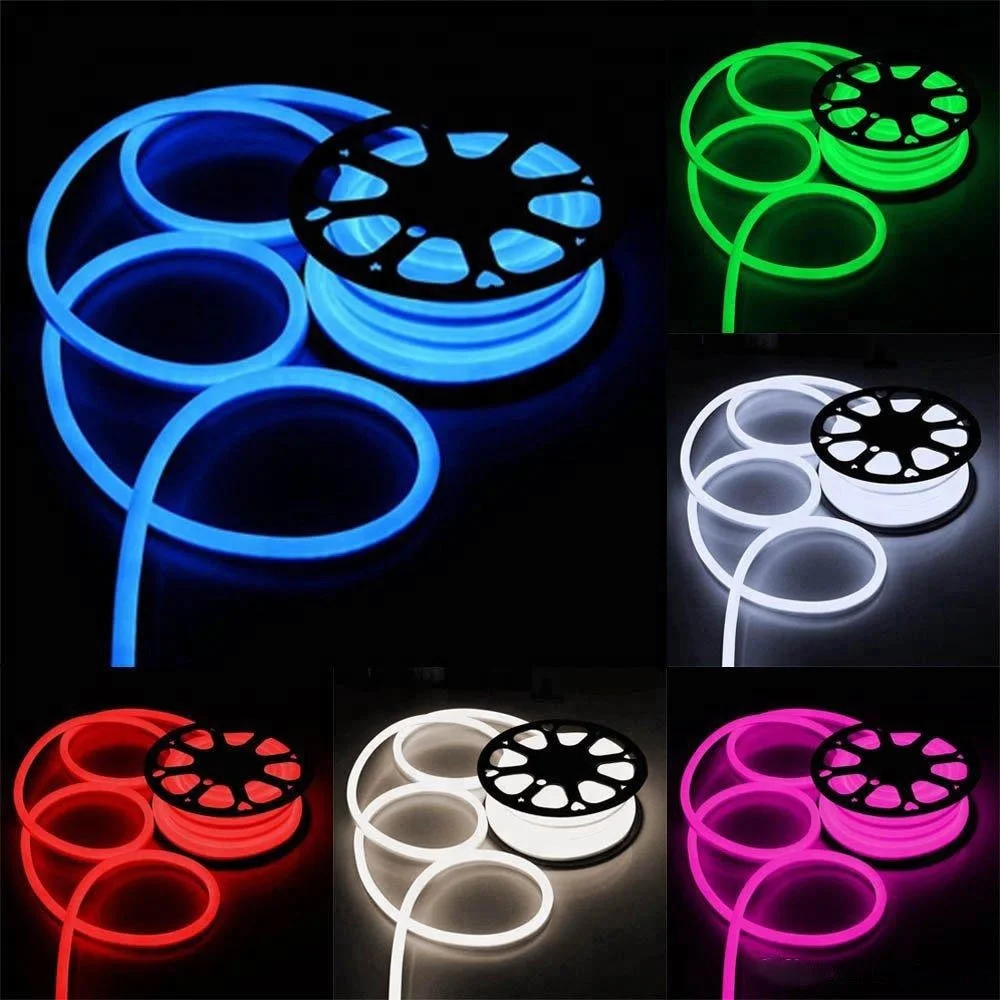 50Ft  100Ft  150Ft LED Neon Rope Light Flex Tube Sign Home Outdoor Holiday Party Decoration 110V 120V