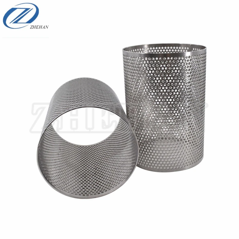 2mm, 3mm hole size stainless steel perforated cylinder filter for mechanical equipment protective cover