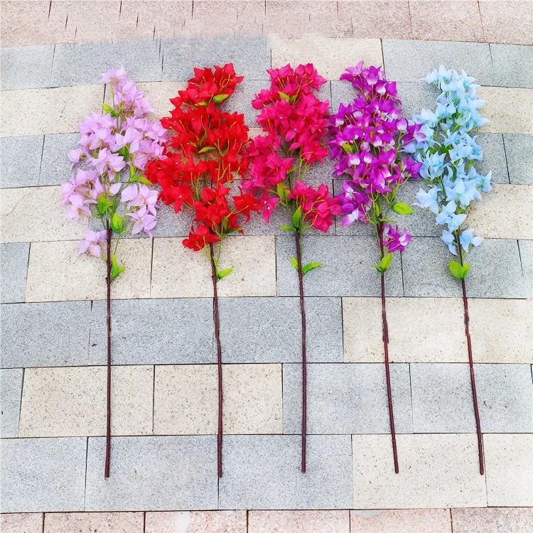
long branch artificial bougainvillea flower with plastic 
