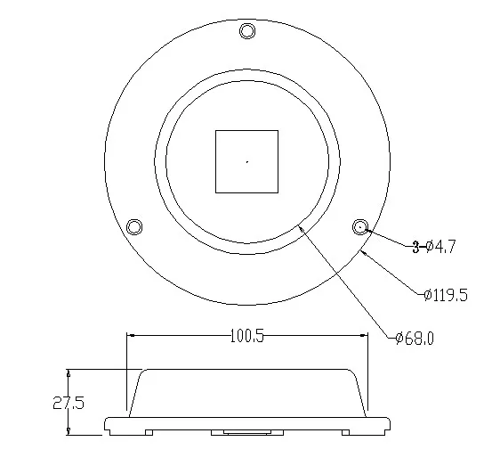 size of 100W boat light