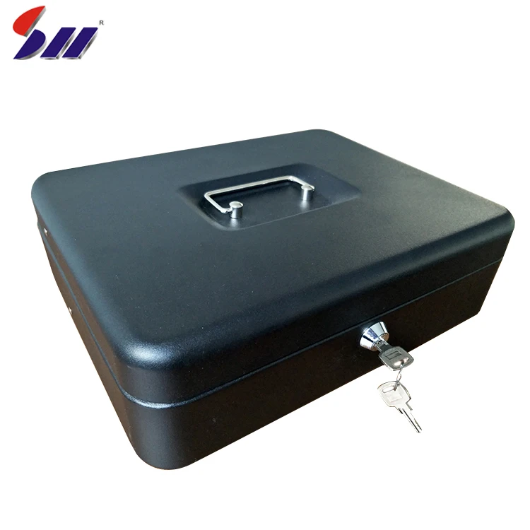 300/240/90Mm Durable Eight Compartments Safe Steel Mini Cash Money Box With Handle