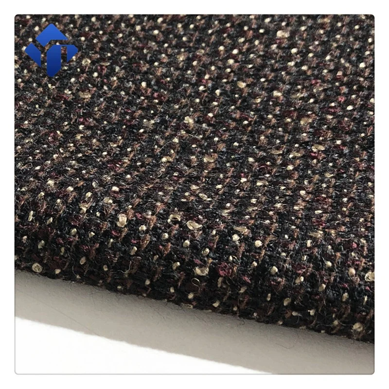 
New design mills Spring and Autumn woolen blended fancy boucle yarn woven wool tweed for winter overcoats 