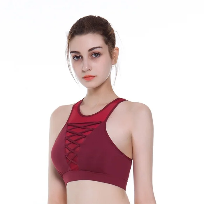 
90% nylon 10% spandex u neck sexy sports bra for Asian girl 
