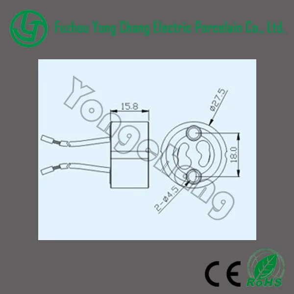 Halogen Bulb Socket Ceramic Base Gu10 Lamp Holder