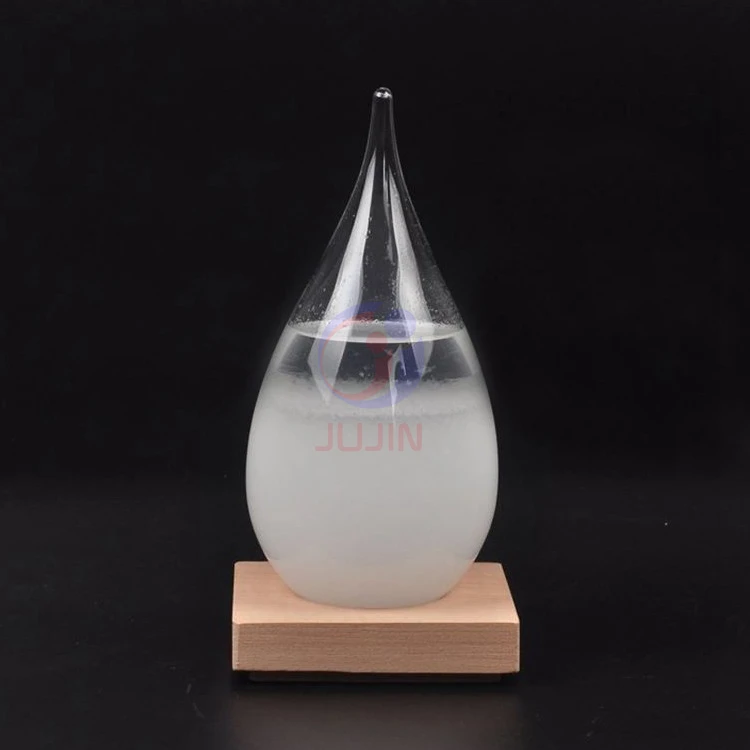 
Storm Glass Promotional Gift Weather Forecast Bottle Barometer Bottle with wooden base 