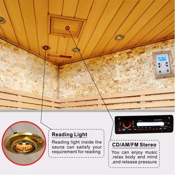 Solar Powered Ozone Steam Sauna Room With Russian Stove