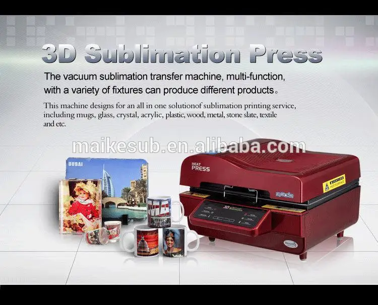 3D heat press machine Vacuum sublimation transfer  machine can produce customization logo