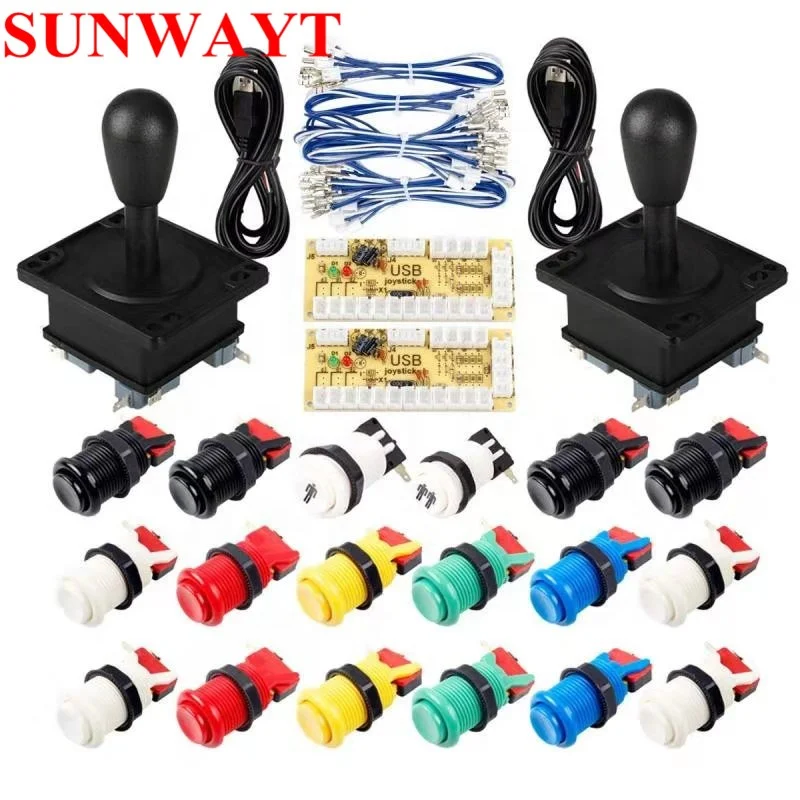 Jamma Arcade Cabinet DIY Kit Zero Delay USB Arcade controller To PC American style Joystick 4/8 way with happ Push Buttons kit