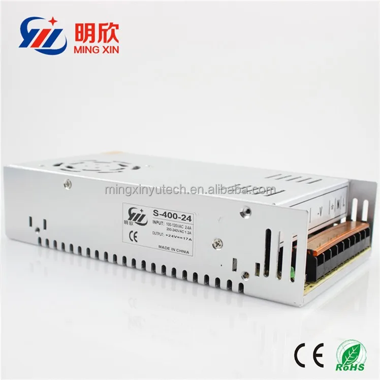 CE ROHS certificated power supply 24 volt 17amps 400w led switch power supply dc 24v 400w power supply  transformer