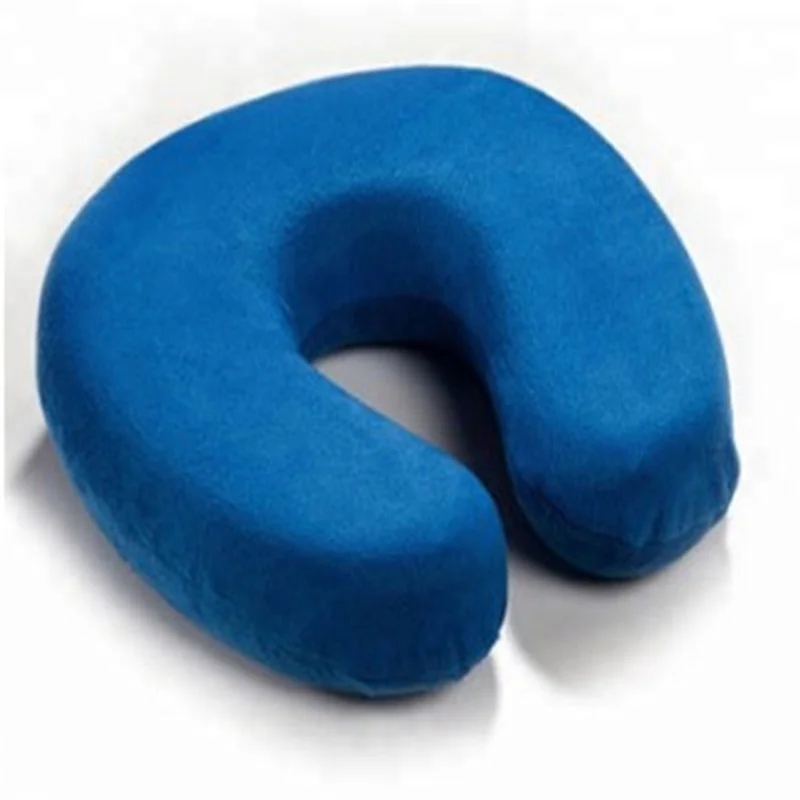 Memory Foam Neck Pillow Cheap Price Custom U-shape Travel 100% Polyester Pillow Massager Knitted Travelling Airplane Car 1 Pc