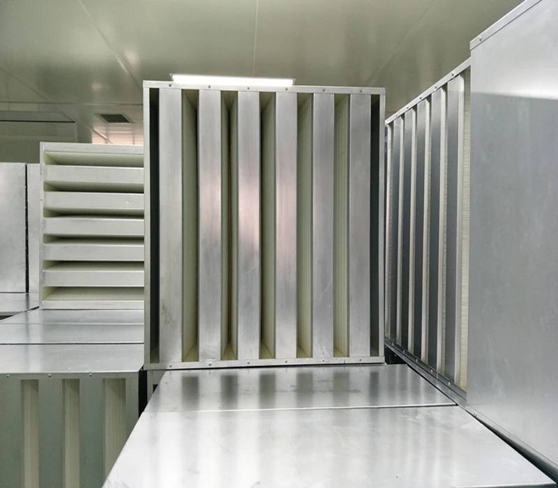 Metal  frame v bank hepa  filter compact air filter for gas turbine