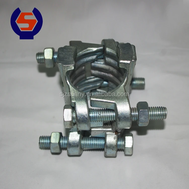 Factory Steel Double Wire Pipe Clamp Adjustable Bolt Quick Connecting Hose Clamp