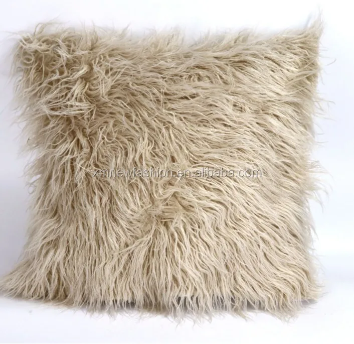 long plush pillow cover plush fur mongolian lamb toss cushion cover