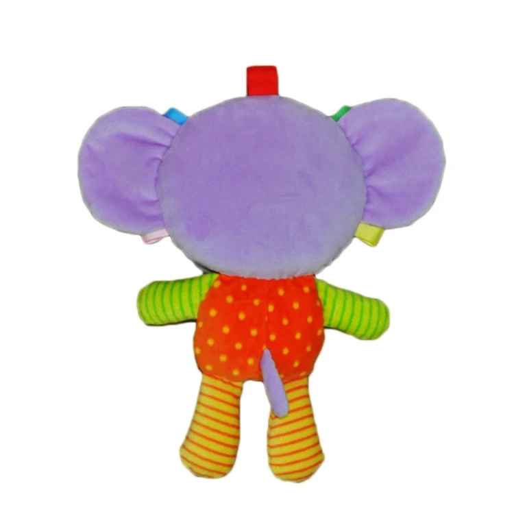 OEM/ODM factory   Baby toys soft  33cm purple stuffed elephant  plush baby doll toys