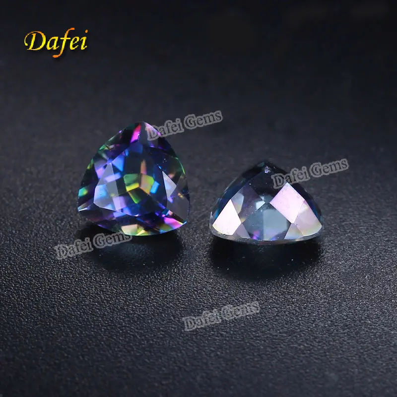 Wholesale Trillion Blue Mystic Natural Quartz For Jewelry