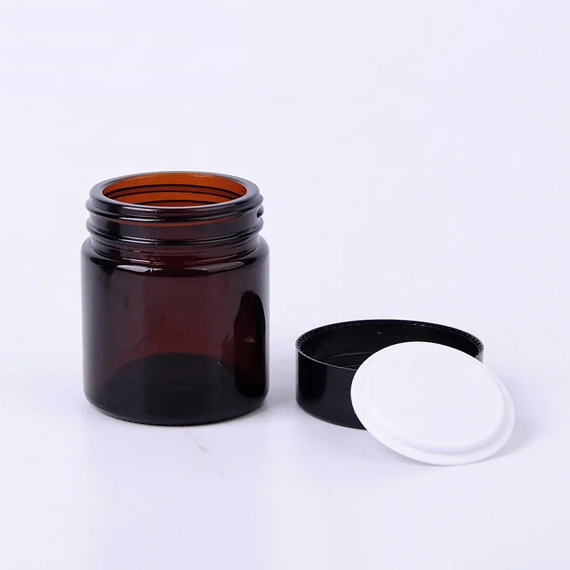 5g 10g mini small amber cosmetic cream jar 20g 30g 50g empty brown glass jars 20ml 30 ml 50ml amber glass jar with black lid