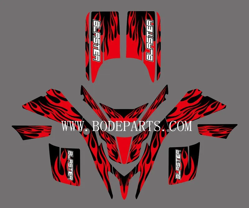 (fire 0214) DECALS STICKERS Graphics Kits For YAMAHA BLASTER YFS 200 1988-1996 1997 1998 1999 2001 2002 2003 2004 2005 2006