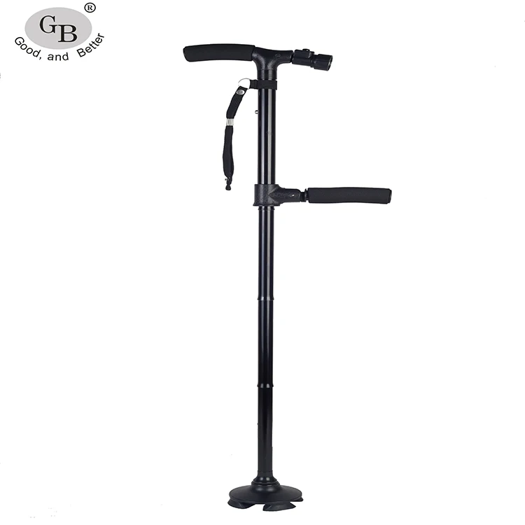 Factory Outlet Low Price Practical Double Handle Adjustable Walking Cane With Light