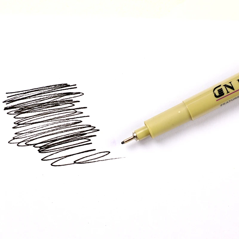 9 pcs Neelde Soft Brush Fine Line Pen Black Sketch Markers Waterproof Drawing Pen for School Suppliers