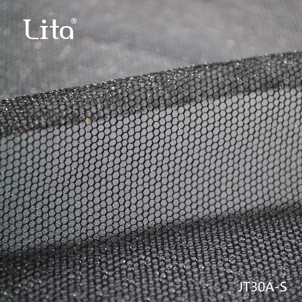 silver and gold  fabric hexagonal tulle 100%nylon mesh fabric elegant element dress accessories lurex mesh