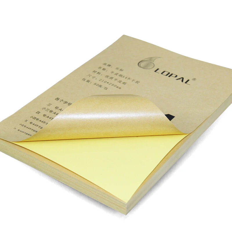 High Quality Custom Printed Kraft Paper Matte A3 A4 Adhesive Sticker Paper