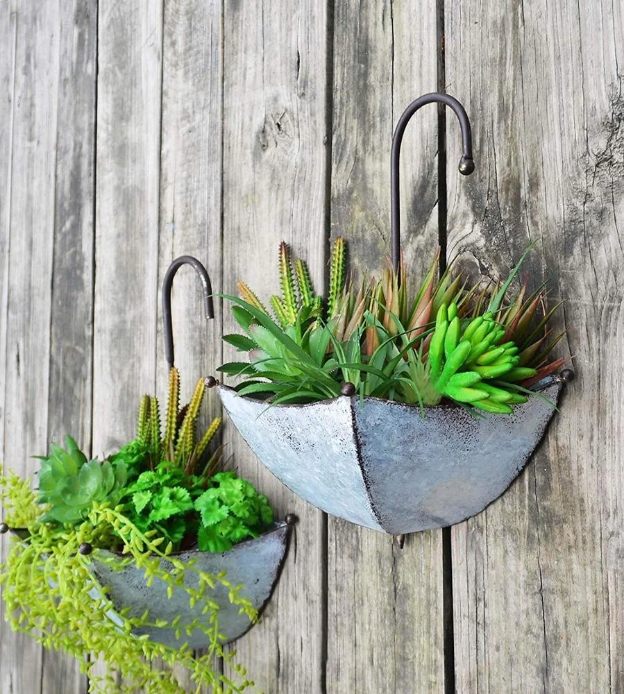 
Metal Umbrella Hanging Wall Planter Flower Holder 