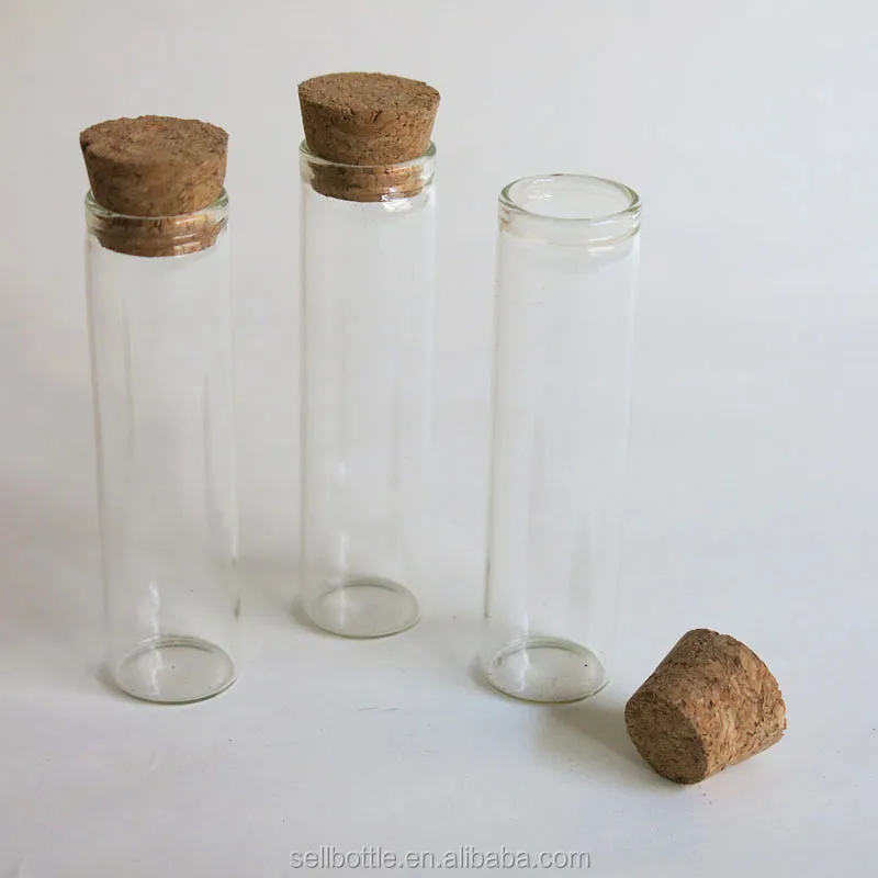 12ml clear flat bottom glass test tube with wooden cork bottles chemical powder  container