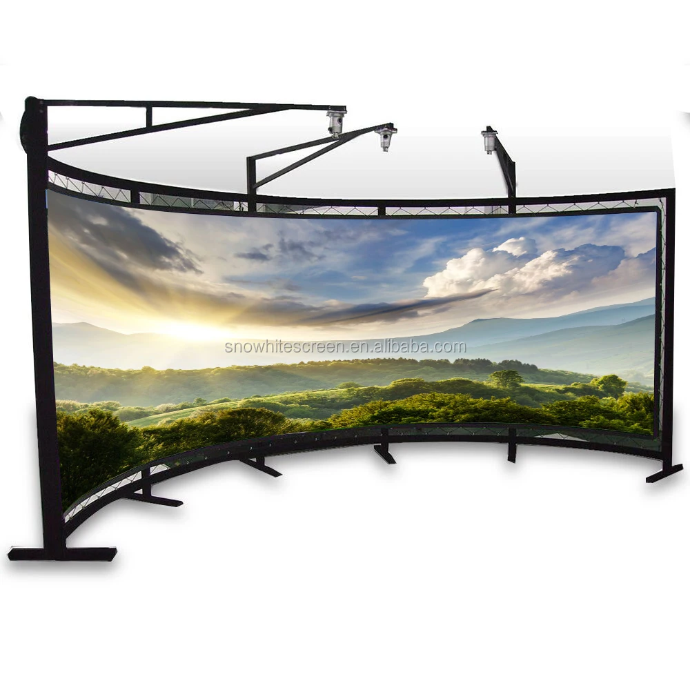 Snowhite  Nanometer 4K 110inch 2.35:1 3D Big Curved Fixed Frame Screen